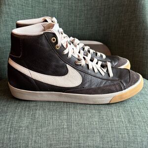 Nike Men Size 13 Blazer '77 Mid Orewood Brown Black White High-Top Sneakers EUC